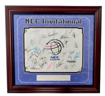 2005 Multi-Signed NEC Invitational World Golf Championships Pin Flag (25 Signatures including Tiger Woods) 